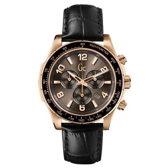 Guess Collection X51001G1S Men's Black Leather Analog Dial Quartz Genuine Watch - Picture 1 of 2